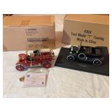 Qty 2; Model T Touring, 1914 Metal Fire Truck