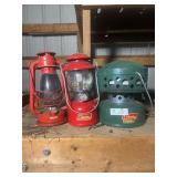 2 Coleman Lanterns and Heater