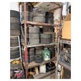 5 Shelf Metal Rack w/Contents