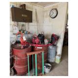 Corner Lot, Barrels With Rotary Pumps,Wall Cabinet