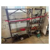 2 Shelves With Contents,Weedeater,Hedge Trimmer