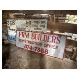 Wood 'FRM Builders' Sign, Other Misc Wood Sign