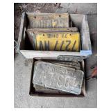 2 Boxes Misc License Plates,Various Years