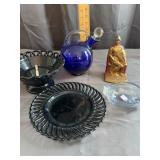 Assorted Glassware and Knight Bookend