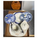 Kitchen - Blue and White Ironstone Servingware