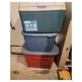 Cooler And Plastic Storage Containers