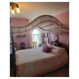 Four-Poster Canopy Bed With Floral Valance
