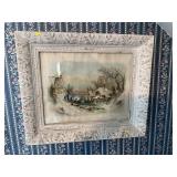 Framed Winter Mill Chromolithograph Print
