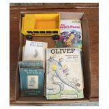 Lot Of Vintage Children's Books And Toy Bus