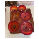Amberina Glass Compotes