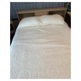 Full Size Bed and Vintage Ivory Matelassé Bedsprea
