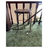 Wrought Iron Twisted Leg Stool With Round Seat