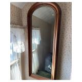 Arch Top Wood Frame Wall Mirror
