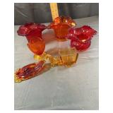 Group of Amberina Glass Bowls And Vases