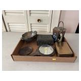 Ornate Metal Dresser Accents and Teapot