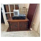 Wooden Two-Door Cabinet With Turned Columns and El