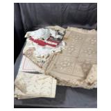 Assorted Table Linens and Quilted Throw