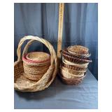 Assorted Wicker Baskets With Handles