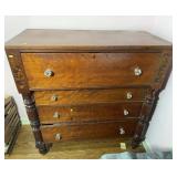 American Empire Four-Drawer Chest In Mahogany