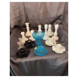 Milk Glass and Aqua Pressed Glassware Collection