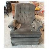 Tufted Upholstered Recliner Chair, Gray Corduroy