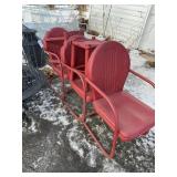 Red Metal Patio Chairs