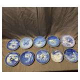 Group Of Blue And White Decorative Plates