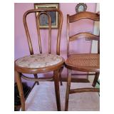 Bent Back and Antique Oak Side Chairs