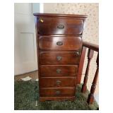 Narrow Six-Drawer Wood Lingerie Chest