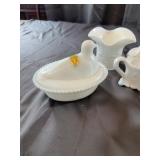 Assorted Milk Glass Serving Ware