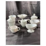 Vintage White Milk Glass Tableware