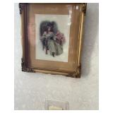 Framed Victorian Style Lady Print