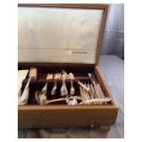 Silverplate Flatware Set In Wooden Case