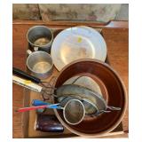 Stoneware Bowl and Kitchen Implements