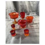 Amberina Moon and Stars Glass Assortment