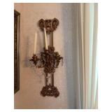 Three Piece Gilt Wall Sconce Set