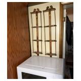 Pair Of Narrow Wall-Mounted Wooden Plate Rack Shel