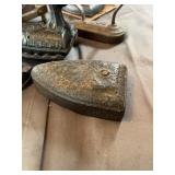 Antique Cast Iron Sad Irons and Rests