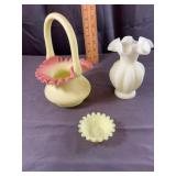 Satin Custard Glass Collection