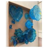 Aqua Pressed Glassware Collection