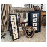 Ornate Gilt Frame Mirror and Victorian Fashion Pic