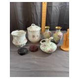 Assorted Porcelain Pieces Including Bamboo Vase