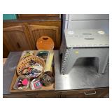 Folding Plastic Stepstool and Assorted Keychains,