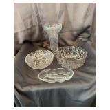 Brilliant Cut and Pressed Glass Serving Bowls