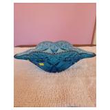 Aqua Pressed Glass Wheatonware Bowl