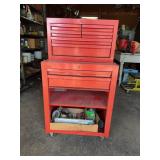Red Metal Tool Box and Contents