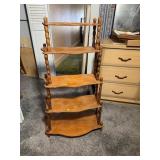 Five-Tier Wooden Etagere With Turned Supports