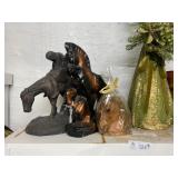 Horse Figures, Basket