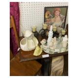 Chair and Stand, Candle Holder, Picture, Contents