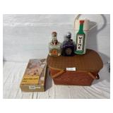 Vintage Picnic Basket, Beer Pong Game, Wine Holder